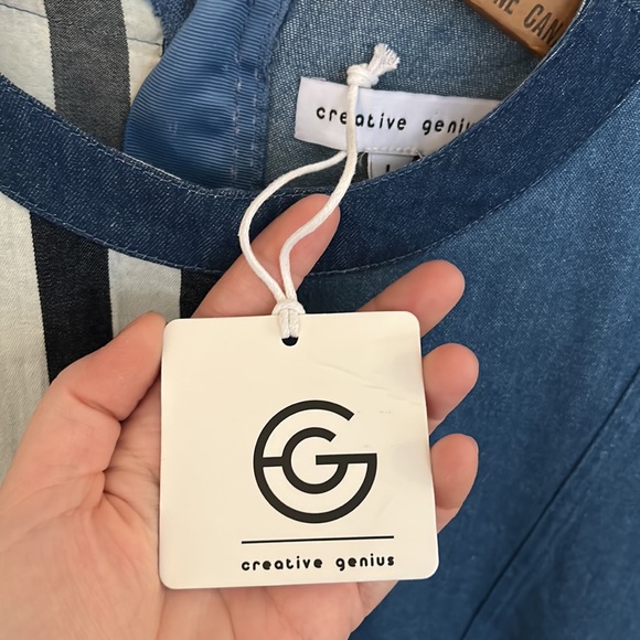 NWT Creative Genius Patchwork Denim Dress - Picture 2 of 7